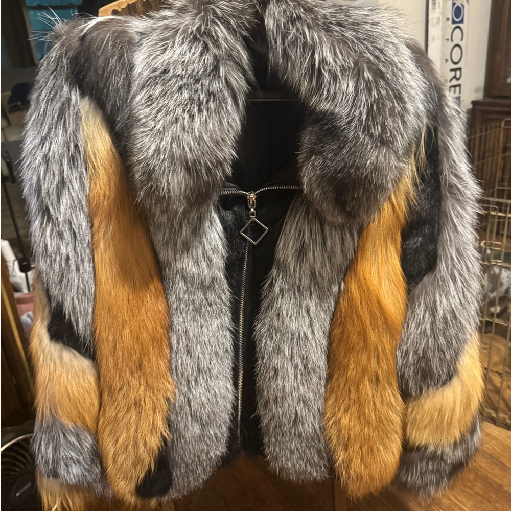 Multicolor Faux Fur Jacket BRAND NEW. never worn